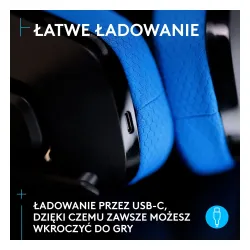 Słuchawki bezprzewodowe z mikrofonem Logitech G535 Lightspeed Nauszne Czarno-niebieski