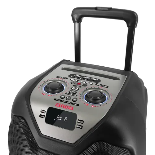 Power Audio Aiwa KBTUS-500 50W Bluetooth Radio FM Mikrofon Karaoke Czarny