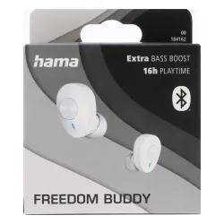 Słuchawki bezprzewodowe Hama Freedom Buddy Dokanałowe Bluetooth 5.3 Biały