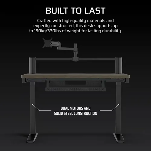 Biurko Corsair Platform:4 Elevate (z regulacją) 120cm Regulacja wysokości Drewno bejcowane na kolor ciemnoorzechowy