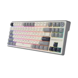 Klawiatura mechaniczna Royal Kludge RK-R87 Pro Half Grey Creamy Switch Biało-Szary