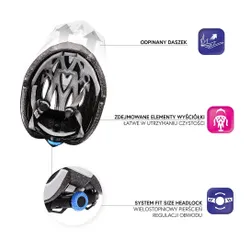 Kask rowerowy regulowany miejski METEOR SHIMMER S 52-56 siatka otwory wentylacyjne