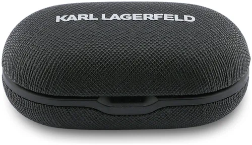 Słuchawki dokanałowe KARL LAGERFELD Saffiano Logo ENC Czarny