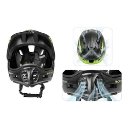 Kask rowerowy VAYOX Enduro VA0421BM Czarny Full Face z odpinaną szczęką (rozmiar M)