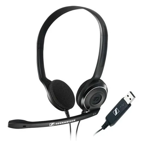 Słuchawki przewodowe z mikrofonem Sennheiser PC 8 USB Nauszne Czarny