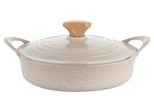 Garnek aluminiowy FLORINA Oslo 28CM 4L Kremowy