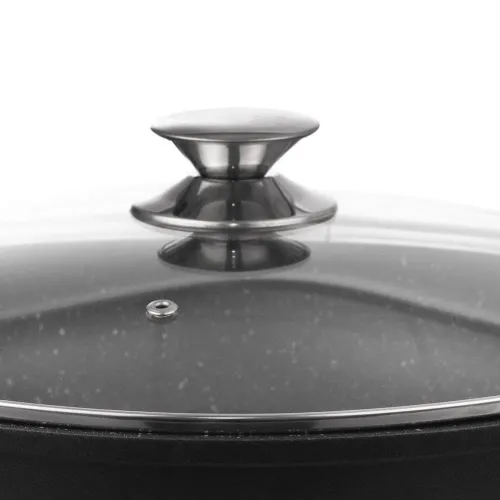 Patelnia granitowa nieprzywierająca z pokrywką GRANDE GRANITE PAN 24 cm