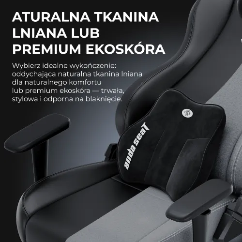 Fotel Anda Seat Novis Plus XL Gamingowy do 150kg Tkanina Szary