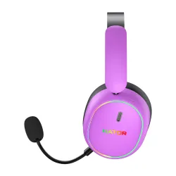 Słuchawki bezprzewodowe z mikrofonem Hator Phoenix 2 Wireless ESH42 ANC Nauszne Fioletowy