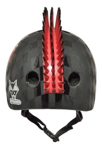 Kask rowerowy RASKULLZ Skull Hawk Czarno-czerwony dla Dzieci (rozmiar S)
