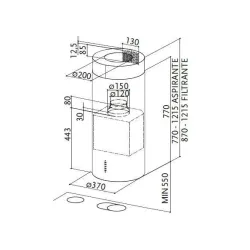 Okap Faber Cylindra Isola EV8 X 37 Srebrny