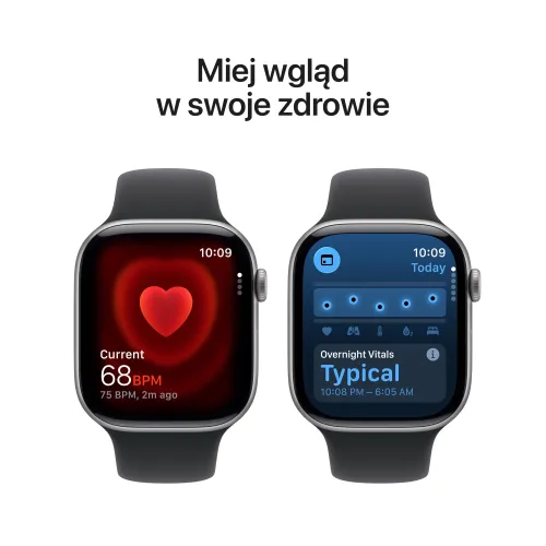 Apple Watch 11 GPS + Cellular 42mm koperta z aluminium (gwiezdna szarość) + pasek sportowy rozmiar M/L (czarny)