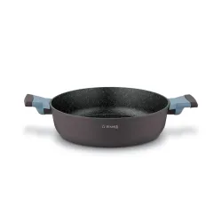 Patelnia na indukcję marmurowa z pokrywką Starke Pro Luxury Grey II 28 cm krótkie uchwyty