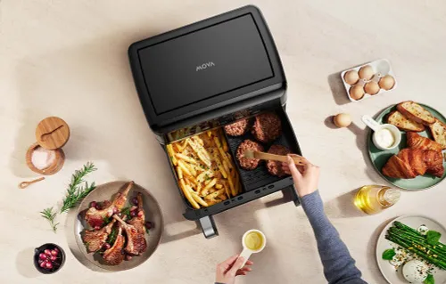 Air Fryer Frytkownica beztłuszczowa MOVA FD20S Pro Czarny 10l z okienkiem podglądu 10 programów automatycznych