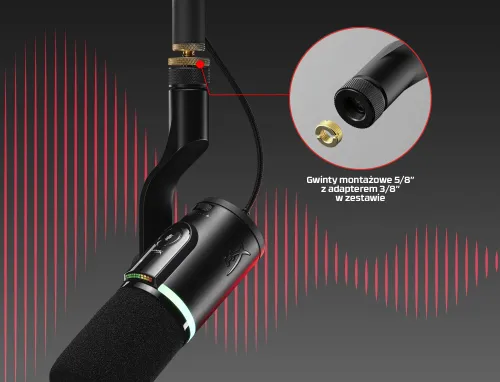 Mikrofon HyperX FlipCast Przewodowy Dynamiczny Czarny