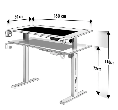 Biurko gamingowe COBRA Electra CRF16ELWH Biały