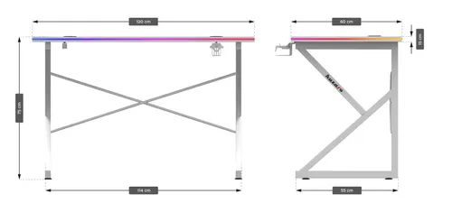 Biurko gamingowe HUZARO Hero 1.7 RGB Biały
