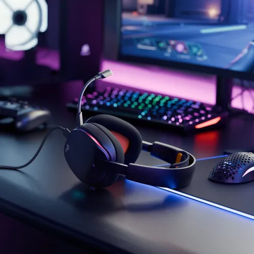 Słuchawki GLORIOUS GHS Eternal RGB GLO-A-2PC-BLK Nauszne