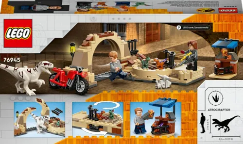 LEGO 76945 Jurassic World Atrociraptor: pościg na motocyklu