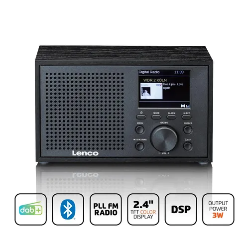 Radioodbiornik Lenco DAR-017BK Radio FM DAB+ Bluetooth Czarny