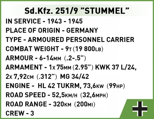 Конструктор COBI Sd.Kfz. 251/9 Stummel