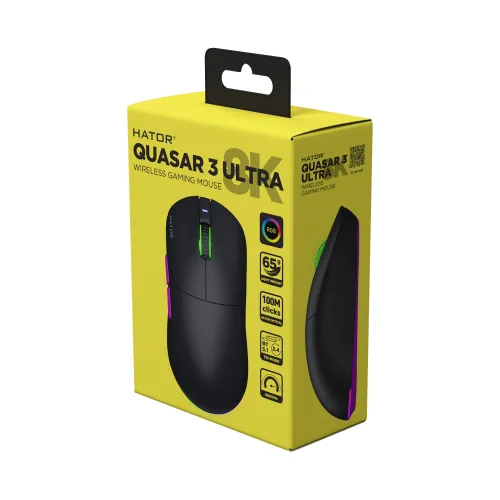 Myszka gamingowa Hator Quasar 3 Ultra 8K Wireless Czarny