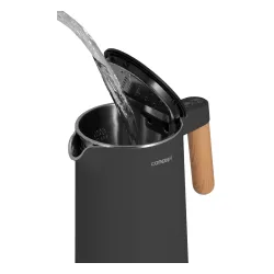 Czajnik elektryczny bezprzewodowy ze stali nierdzewnej CONCEPT DOUBLE WALL CIEMNOSZARY 1,5 l