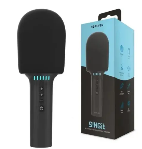 Mikrofon z głośnikiem Bluetooth Forever BMS-500 5W Czarny