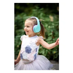 Słuchawki dla dzieci PowerLocus Kids bezprzewodowe Bluetooth zielono-fioletowe