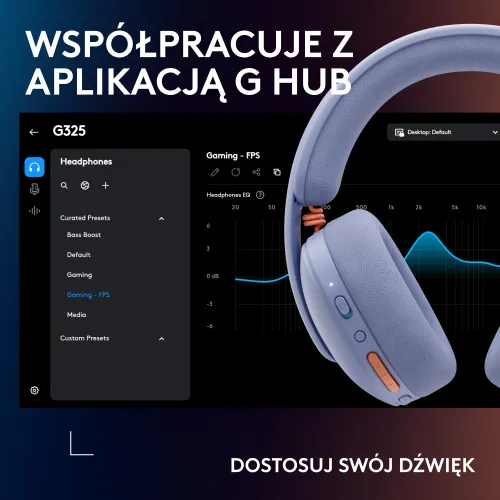 Słuchawki LOGITECH G325 Lightspeed Liliowy Bezprzewodowe, Nauszne