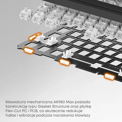 Klawiatura magnetyczna Ajazz AK980 MAX Biało-Niebieski