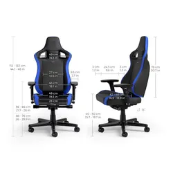 Fotel Noblechairs EPIC COMPACT Black Carbon Blue Gamingowy do 120kg Skóra ECO Czarno-niebieski