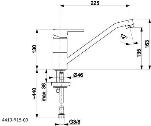 Bateria KFA Armatura Arura Selen 4413-915-00 Chrom Mosiądz