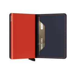 Portfel ochrona RFID Secrid Slimwallet Matte - nightblue / orange