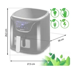 Frytkownica beztłuszczowa Air Fryer BERDSEN BD-652 5l Czarno-srebrny