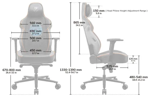 Fotel Cougar NxSys Aero Black Gamingowy do 160kg Skóra PVC Tkanina Czarny