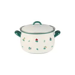 RIESS Country Gmundner Streublumen 1,5 l - garnek emaliowany z pokrywką