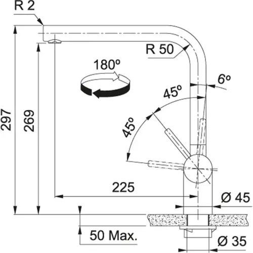 Bateria Franke Atlas Czarny Stal szlachetna