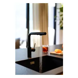 Bateria KFA Armatura Duero Pure Basic Pull-Out 6623-113-81 Czarny Stal szlachetna