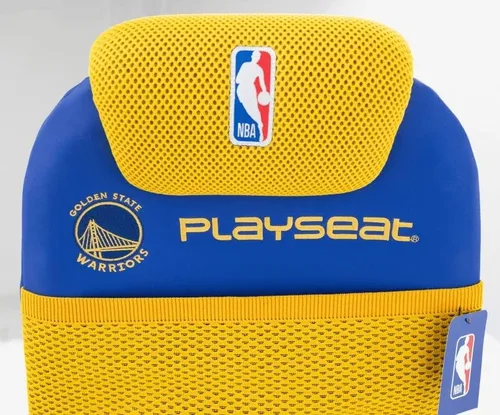 Fotel Playseat Champ NBA-Golden State Warrios Gamingowy do 122kg Tkanina Niebiesko-żółty