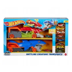 Hot Wheels, Transportery Rekin i Smok i 10 autek, zestaw