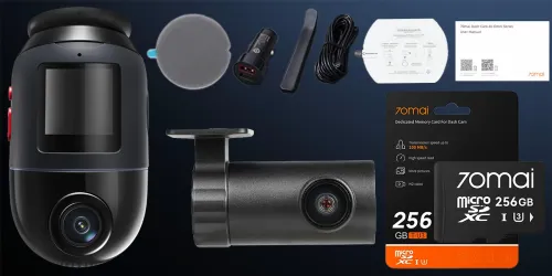 Wideorejestrator 70MAI X800 4K Dual Set +karta pamięci 256GB