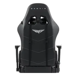 Fotel GAMVIS Phantom Large Czarny (białe elementy) + podnóżek