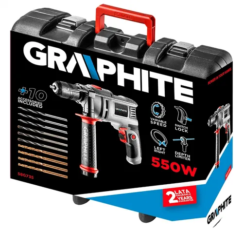 Graphite darbeli matkap 58G735 550W