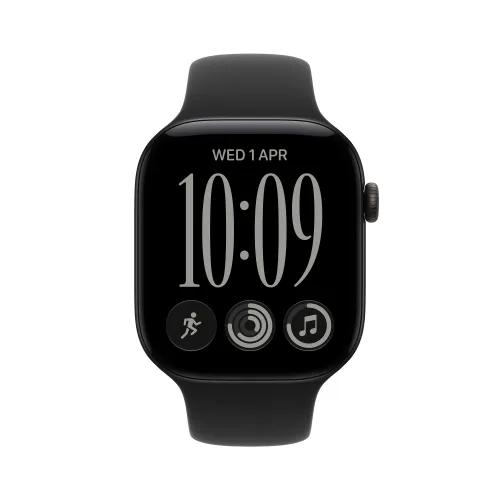Smartwatch Apple Watch Series 12 GPS Koperta 46 mm z aluminium w kolorze czarnym Pasek sportowy czarnym - S/M