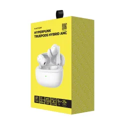 Słuchawki bezprzewodowe z mikrofonem Hator Hyperpunk Truepods Hybrid ANC HTA432 Dokanałowe Biały