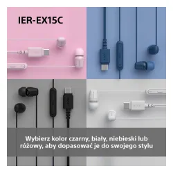 Słuchawki przewodowe Sony IER-EX15C Dokanałowe USB-C Różowy