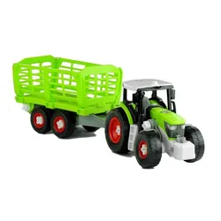 Duży Traktor Do Rozkręcania 43Cm Zestaw Konstrukcyjny Otwierana Przyczepa Łyżka