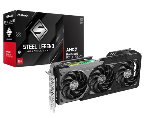 Karta graficzna ASrock Radeon RX 9070 XT Steel Legend Dark 16GB GDDR6 256bit FSR