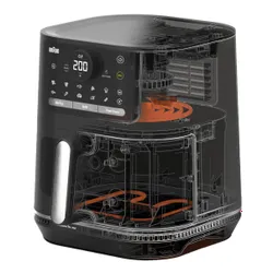 Air Fryer Frytkownica beztłuszczowa BRAUN MultiFry 5 HF5075IBK 6l z okienkiem do obserwacji postępów gotowania
